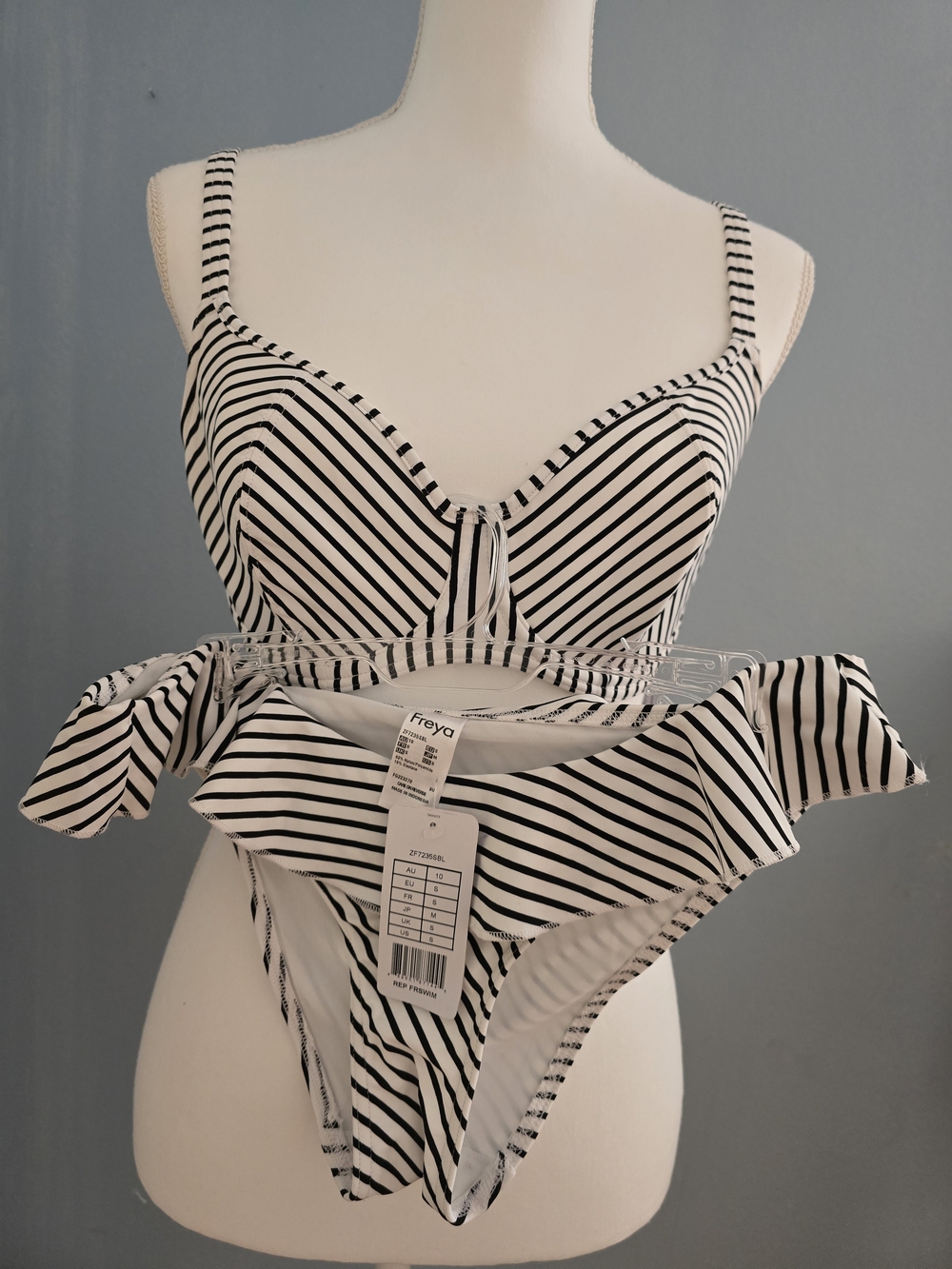 Freya Black & White Striped Bikini Set - Women Intimates & Swim. Sz.S